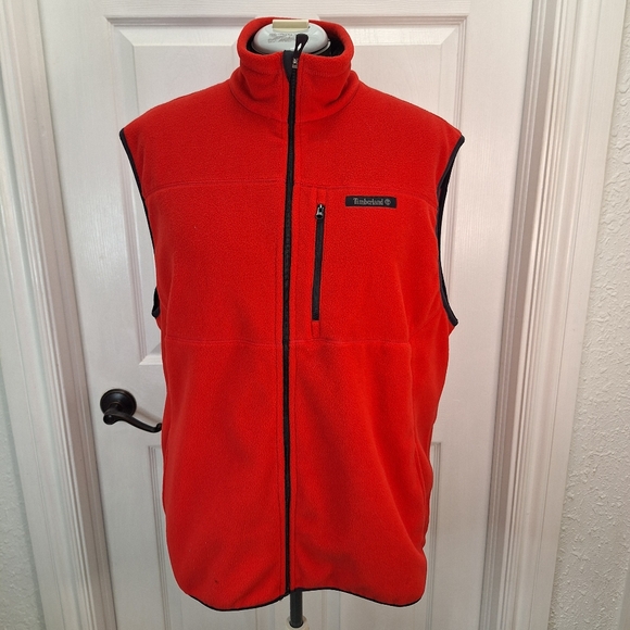Timberland Men's Red Fleece Vest - Picture 1 of 10